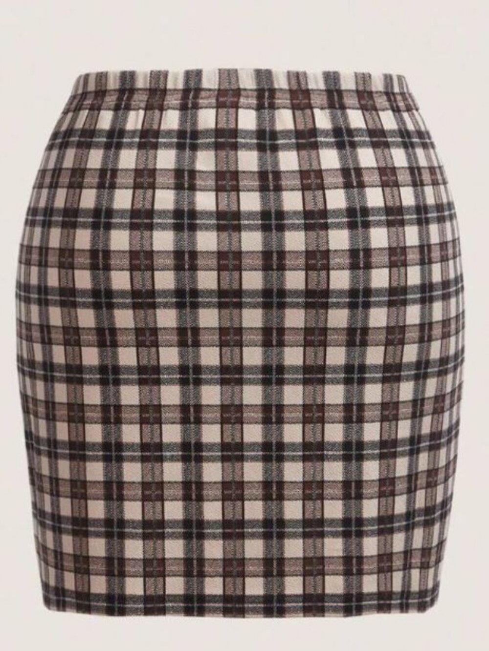 SHEIN Plaid Pencil Skirt in Beige, Brown and Black 2X (fits like 16)